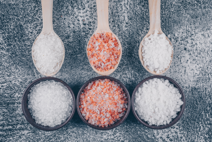 Various types of salt crystals